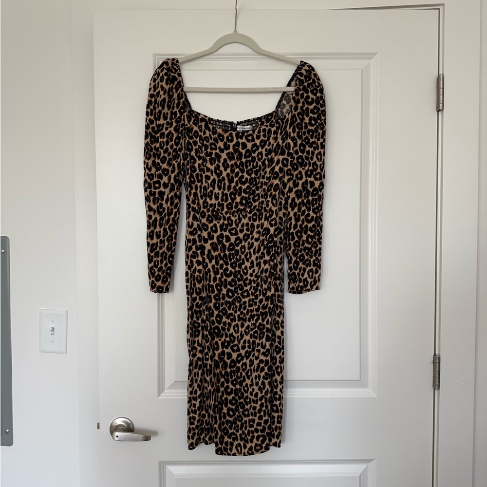 Reformation Leopard Midi Dress w/ Slit